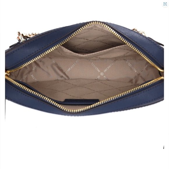 NWT Michael Kors NAVY Jet Set LARGE EAST WEST CHAIN Lady Crossbody Bag - Picture 6 of 7